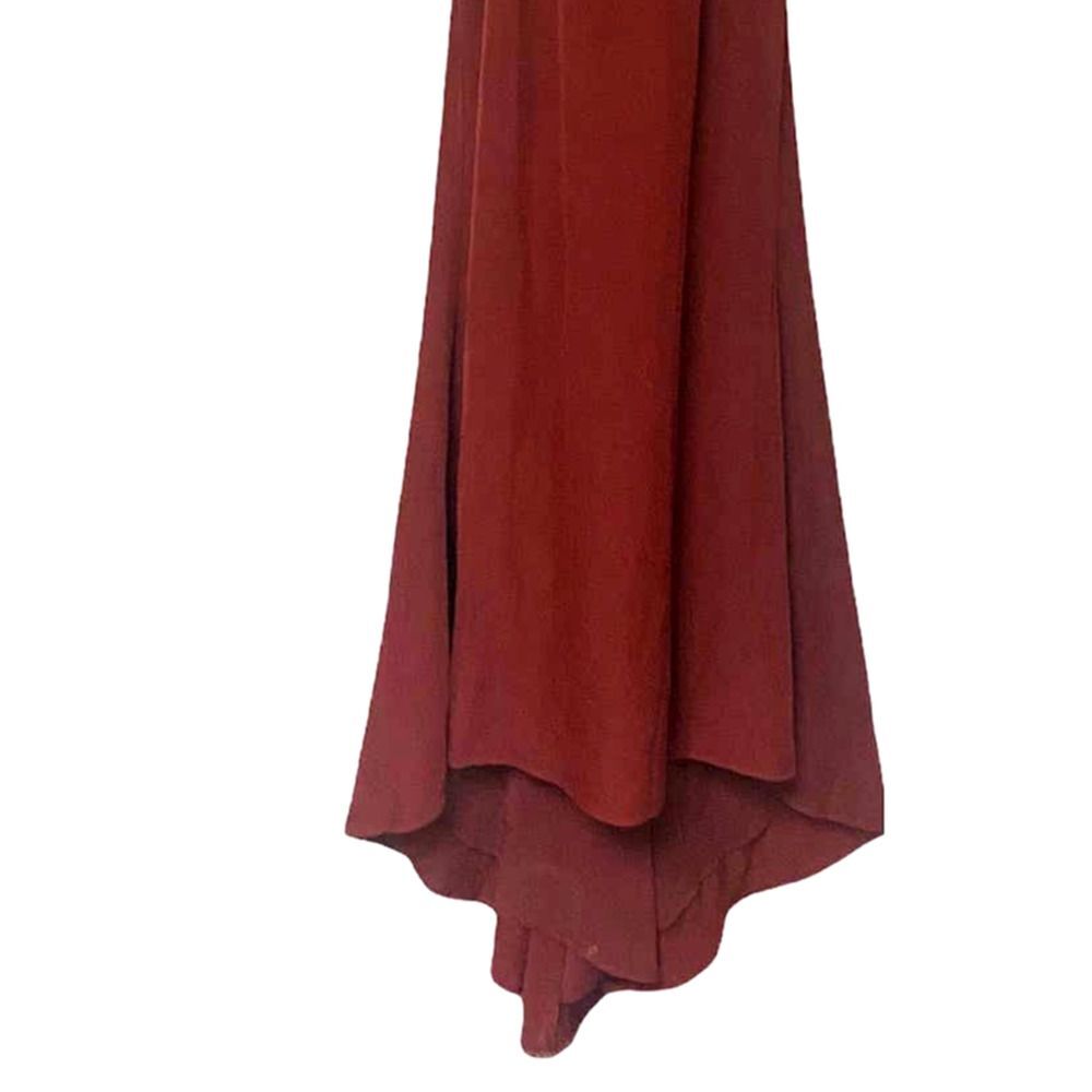 Jarlo Wine Red Maxi with Train High Low Formal Dress Fluted Noelle Evening Gown - Picture 8 of 12